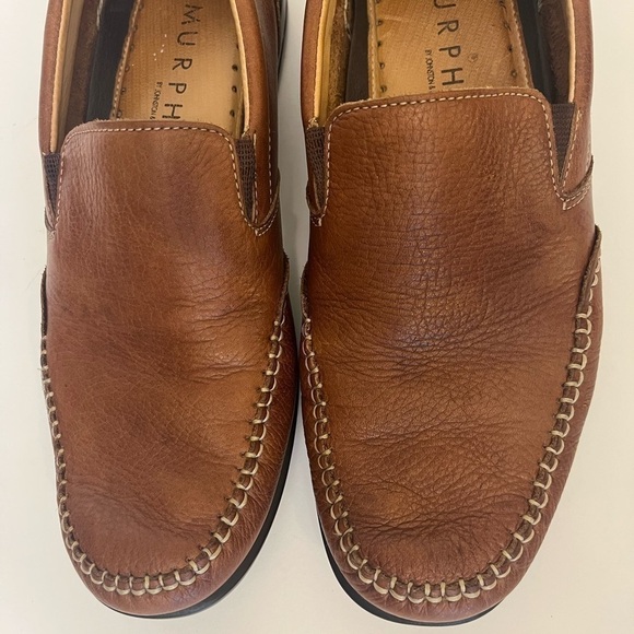 J. Murphy Cort Whipstitch Venetian Leather Loafers Men’s Size 9M Made in Brazil main image 5